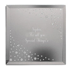 Personalised Any Message Diamante Glass Trinket Box