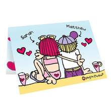 Personalised Bang On The Door Love On The Beach Card