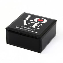 Personalised Black Love  Glass Trinket Box