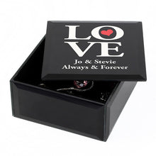 Personalised Black Love  Glass Trinket Box