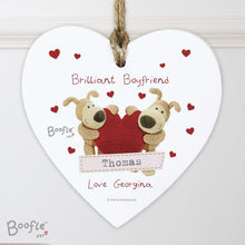 Personalised Boofle Shared Heart Wooden Heart Decoration