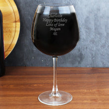 Personalised Bottle of Wine Glass