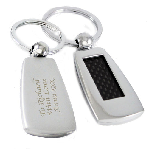 Personalised Carbon Fibre Effect Window Keyring