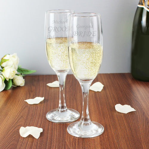 Personalised Celebration Pair of Flutes with Gift Box