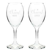 Personalised Cheers Wine Glass Set