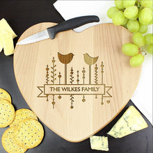 Personalised Decorative Bird Heart Chopping Board