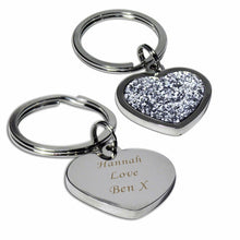 Personalised Diamante Heart Keyring