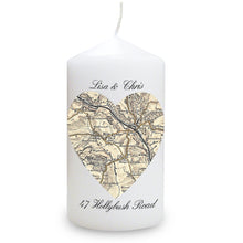 Personalised 1896 - 1904 Revised New Heart Map Candle