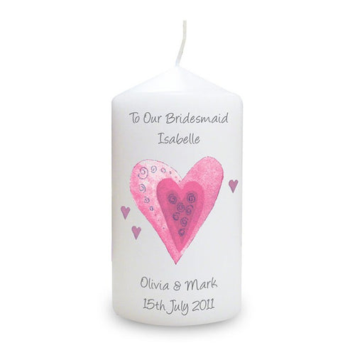 Personalised Hearts Candle