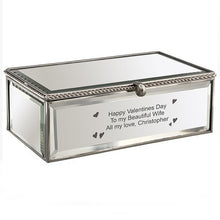 Personalised Hearts Mirrored Jewellery Box