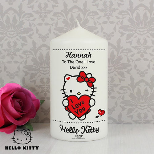 Personalised Hello Kitty I Love You Candle