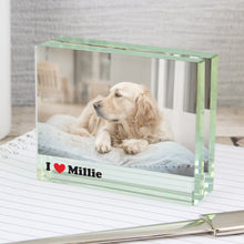 Personalised I Heart Crystal Photo Block Frame