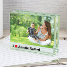 Personalised I Heart Crystal Photo Block Frame