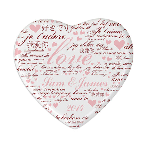 Personalised I Love You Heart Coaster