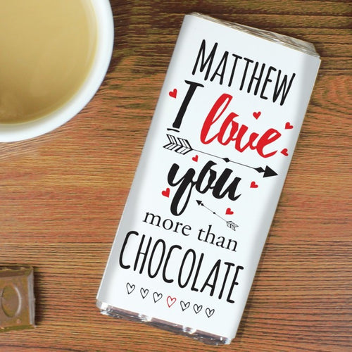 Personalised I Love You More Than... Chocolate Bar