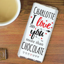 Personalised I Love You More Than... Chocolate Bar