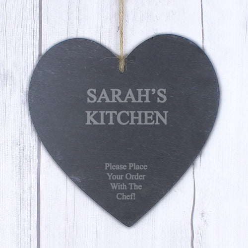 Personalised Large Engraved Slate Heart