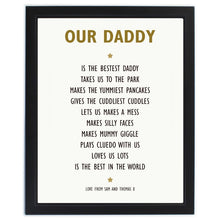 Personalised List of Love Poster Frame