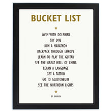 Personalised List of Love Poster Frame