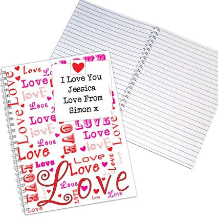 Personalised Lots of Loves A5 Notebook