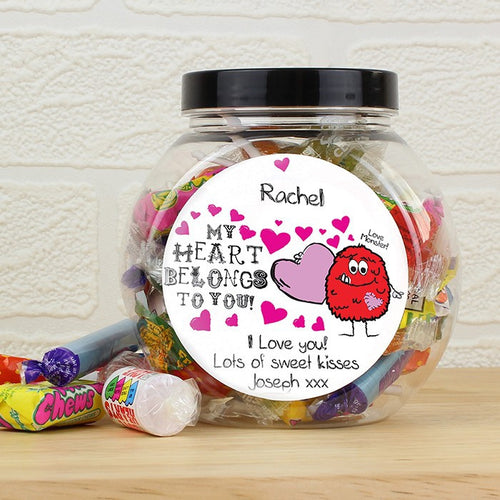 Personalised Love Monster Sweet Jar