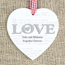 Personalised LOVE Wooden Heart Decoration