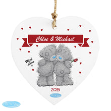 Personalised Me to You Couple Wooden Heart Decoration