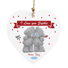 Personalised Me to You Couple Wooden Heart Decoration