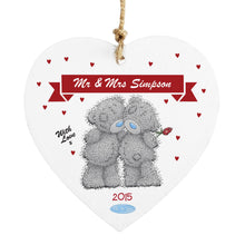 Personalised Me to You Couple Wooden Heart Decoration