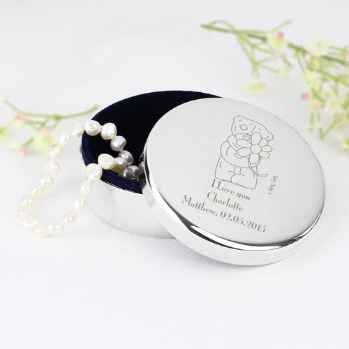 Personalised Me to You Flower Round Trinket Box