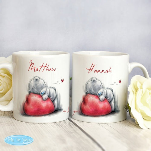 Personalised Me To You Heart Mug Set