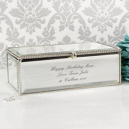 Personalised Any Message Mirrored Jewellery Box