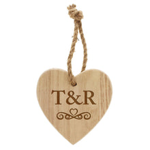 Personalised Monogram Chunky Wooden Heart Decoration