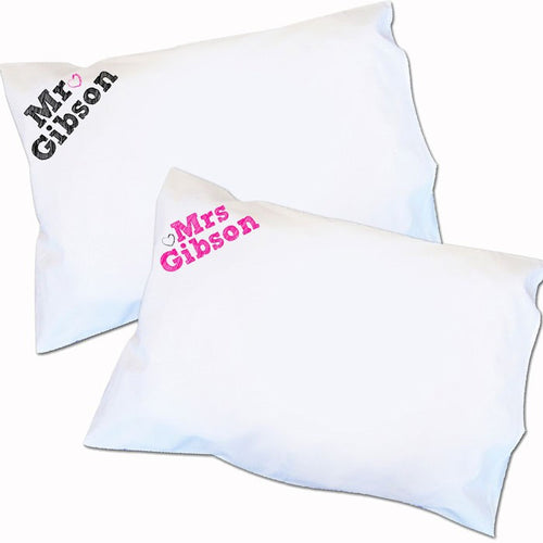 Personalised Mr & Mrs Pillowcases