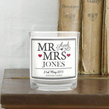 Personalised Mr & Mrs Scented Jar Candle