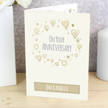 Personalised Gold Hearts Card