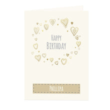 Personalised Gold Hearts Card