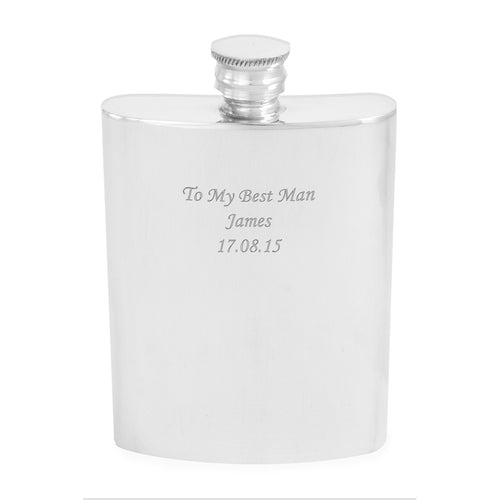 Personalised Pewter 4oz Hip Flask