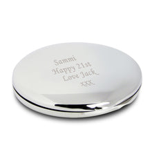 Personalised Silver Round Compact Mirror