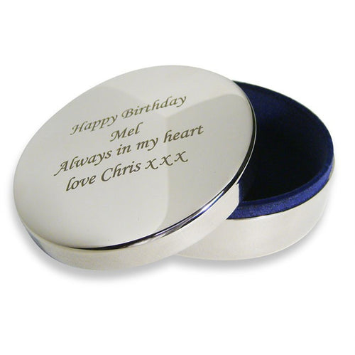 Personalised Round Trinket Box