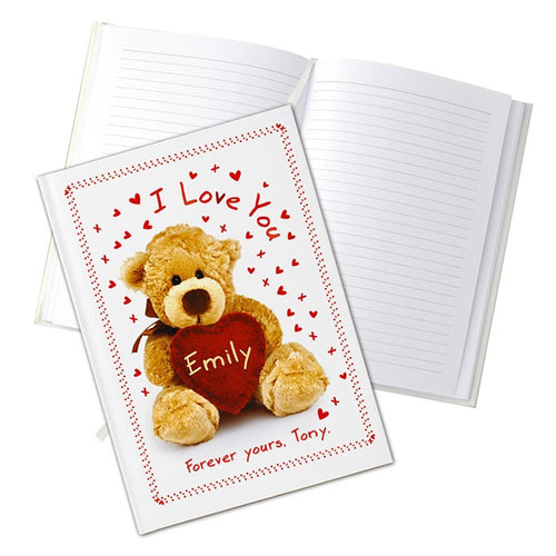 Personalised Teddy Hardback A5 Notebook