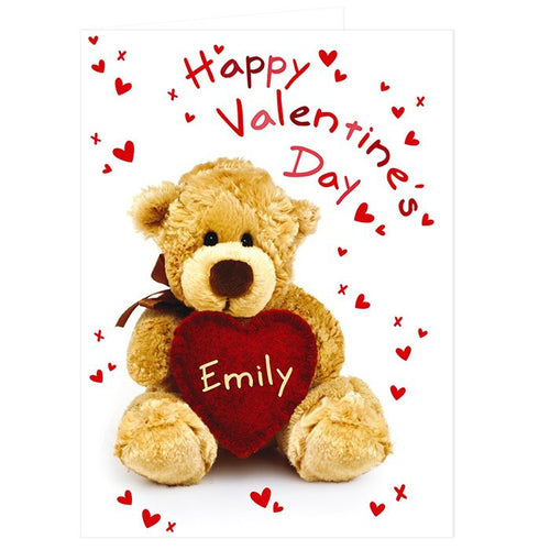 Personalised Teddy Heart Card