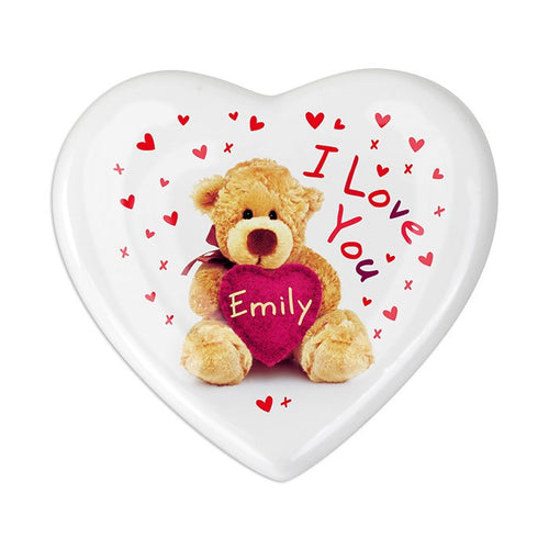 Personalised Teddy Heart Coaster