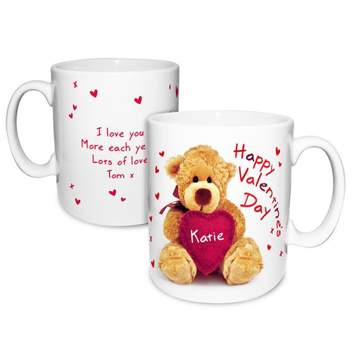 Personalised Teddy Heart Mug