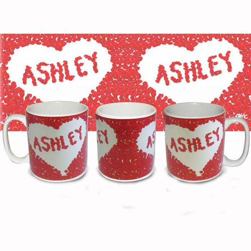 Personalised Petal Heart Mug